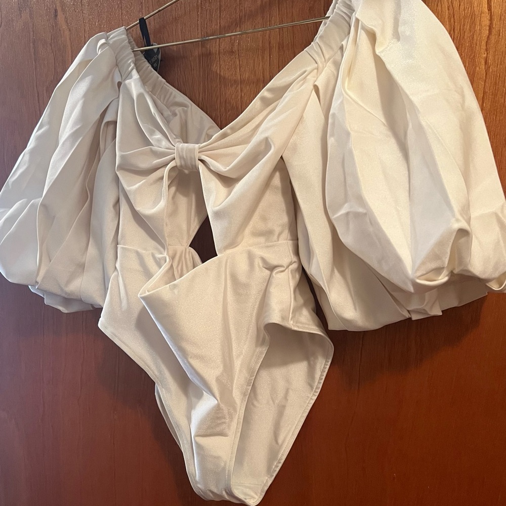 Fe Noel Fenoel Off White Bodysuit Swimsuit
